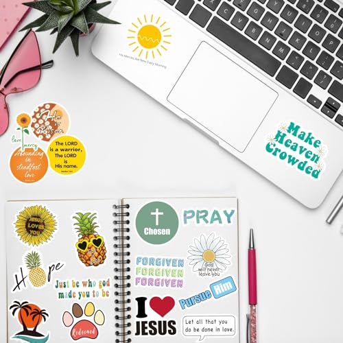 200Pcs Inspirational Christian Stickers for Water Bottles Laptop, Vinyl Waterproof Bible Verse Stickers, Jesus Faith Stickers for Journaling, Religious Christian Easter Gifts for Kids Women