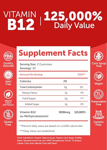 Lunakai Vitamin D3 and Vitamin B12 Gummies Bundle - Immunity, Bone and Mood Support VIT D3 2000IU Supplement - 3000mcg Methylcobalamin High Absorption Energy Gummy - 30 Days Supply