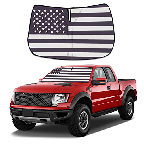 Moricere Upgrade Windshield Sun Shade with USA Flag for Toyota 4Runner 2017-2023, Foldable Windshield Sun Visor Blocks UV Rays
