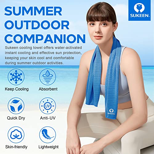 Sukeen [4 Pack Cooling Towel (40"x12"),Ice Towel,Soft Breathable Chilly Towel for Yoga,Sport,Running,Gym,Workout,Camping,Fitness,Workout & More Activities