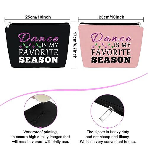 Dance Lover Gift Makeup Bag Dance Instructor Gift Dance Teacher Appreciation Gifts Cosmetic Bag Dance Graduation Gift Dancer Gift for Women 2PCS Travel Zipper Cosmetic Pouch Christmas Birthday Gifts