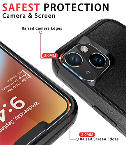 Diverbox for iPhone 14 Case [Shockproof] [Dropproof] [Tempered Glass Screen + Camera Lens Protector] Heavy Duty Protection Phone Case Cover for iPhone 14 6.1inch