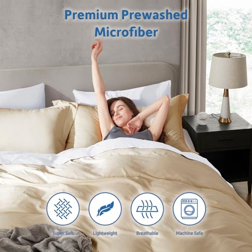Nestl Navy Blue Duvet Cover Full Size - Soft Prewashed Full Size Duvet Cover Set, 3 Piece, with Zipper Closure, 1 Duvet Cover 80x90 inches and 2 Pillow Shams