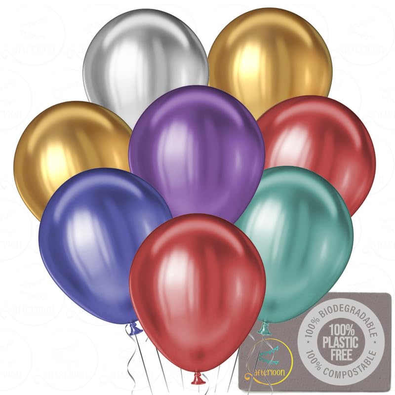 AFTERLOON® Biodegradable Mini Balloons 144 pcs Pastel Gray 5 Inch, Matte Color Thickened Extra Strong Latex Helium Float, Baby Shower Gender Reveal Garland Wedding Birthday Party Decorations