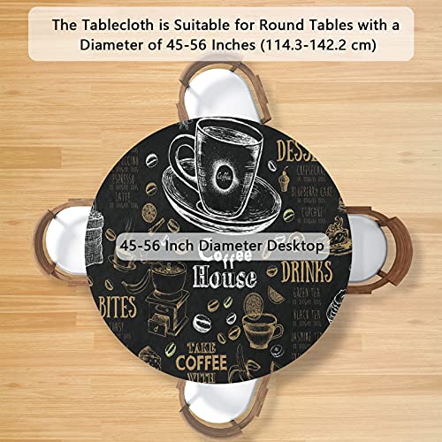 cfpolar Valentine's Day Round Fitted Tablecloth, Elastic Edge Love Heart Table Cover Wipeable Round Table Cloth for Indoor Outdoor Use Fits Tables up to 45-50inch Diameter