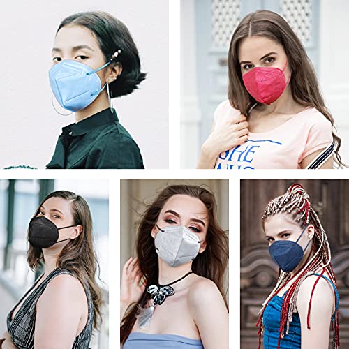 HUHETA 100 PCs Individually Wrapped KN95 Face Masks 5-Ply Breathable Protective KN95 Mask Morandi Multi color, FSA HSA Eligible