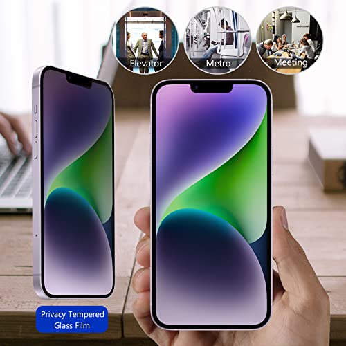 ProCase 2 Pack Privacy Screen Protector for 6.7 Inch iPhone 14 Plus/iPhone 13 Pro Max, 9H Anti Spy Dark Tempered Glass Screen Film Guard for iPhone 14 Plus 2022/ iPhone 13 Pro Max 2021, Case Friendly