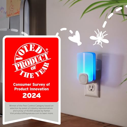 STEM Light Trap: Indoor Fruit Fly Trap, Effective Insect Control for Home, Attracts and Traps Flying Insects, Emits Soft Blue Light, Starter Kit with 1 Plug-In Device and 1 Cartridge