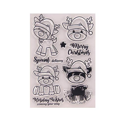 4.1 by 5.9 Inches Pig Cow Sheep Clear Rubber Stamps for Scrapbooking Card Making Christmas Craft Stamps