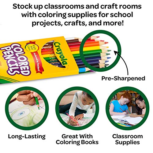 Crayola Bulk Colored Pencils for Kids (24pk), Bulk School Supplies For Teachers, Back to School Classroom Supplies, 12 Colors [Amazon Exclusive]