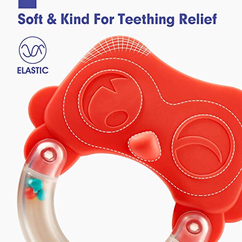 hahaland Baby Toys 0-6 Months - Baby Teething Toys for Babies 0-6 Months - Infant Baby Toys 6-12 Months - Rattles Teethers for Babies 0-3-6-12 Months - Baby Boy Girl Shower Gifts Stocking Stuffers