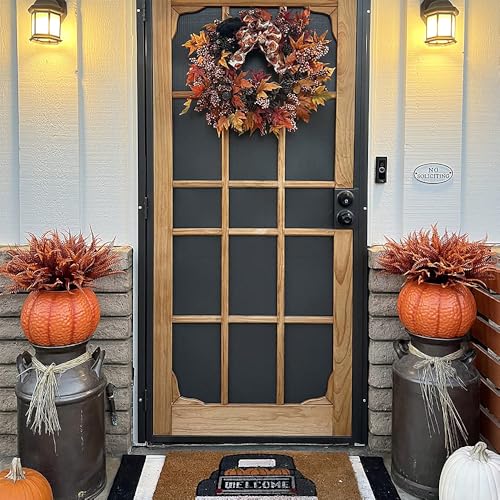 SzJias Fall Plants Artificial Ferns for Outdoors Fake Fern Plants Faux Boston Fern Plant for Room Home Garden Decor Fall Autumn Thanksgiving Decoration (4, Fall)
