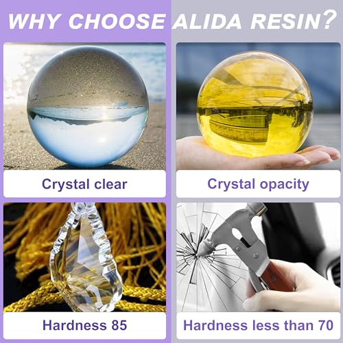 0.5 Gallon Crystal Clear Epoxy Resin, Resin Epoxy Table Top, No Yellowing & No Bubbles, Self Leveling 1:1 Mix for DIY Jewelry, Art Casting Resin Epoxy Kit
