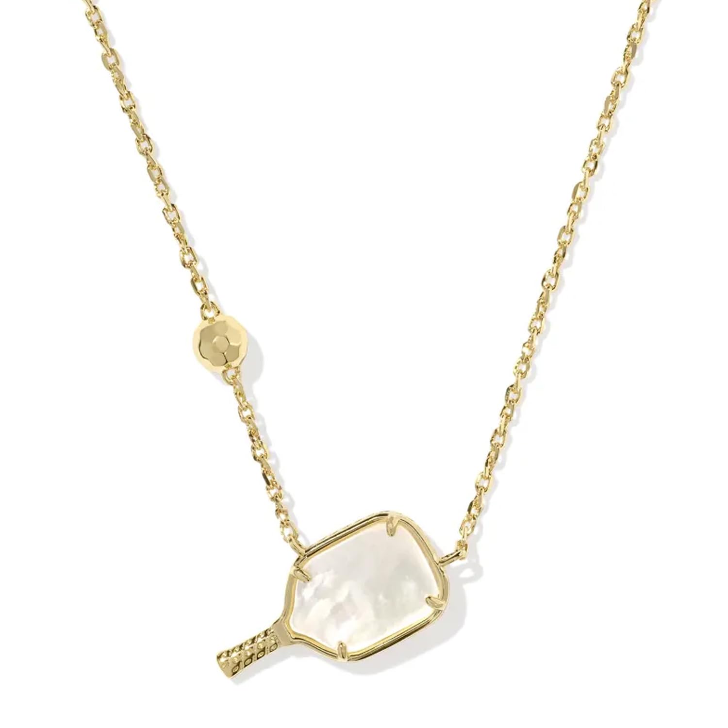 Kendra Scott Pickleball Short Pendant Necklace, 14k Gold Plated Brass, Mother-of-Pearl, Fashion Jewelry for Women