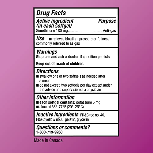 Amazon Basic Care Ultra Strength Gas Relief Softgels, Simethicone 180 mg, Antigas, 60 Count, Orange