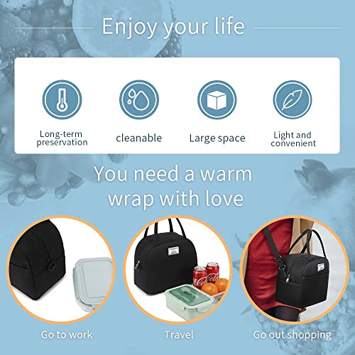 XQXA Lunch Bag Reusable Insulated Cooler Water Resistant Lunch Box Adult Tote Lunch Bag for Women/Men Work Picnic Beach or Travel