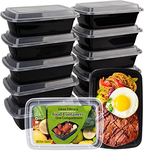 WGCC Meal Prep Containers, Food Storage Containers with Lids, To Go Containers, BPA Free, Stackable, 24oz, Microwave/Dishwasher/Freezer Safe