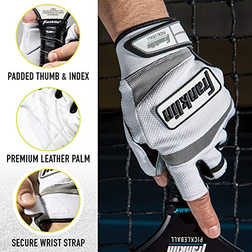 Franklin Sports Pickleball Gloves - Men's + Women's Adult Size Pickleball Gloves - Left Hand Glove for Pickleball + Racquetball - Pickleball Gear + Accessories - Lefty - White - Adult Extra Small