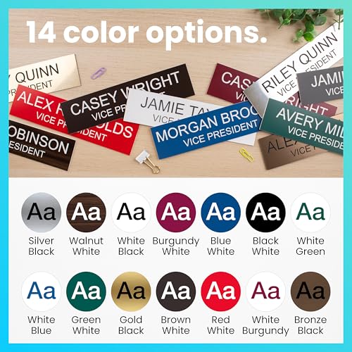 ExcelMark 2" x 8" Custom Engraved Name Plate with Square Corners