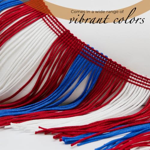 Trims By The Yard 12" Chainette Fringe Trim, Polyester-Made Decorative Fringe Trim, for Costumes, Home Decor, and Party Decorations, Durable Fringes, 5-Yard Cut, Yellow
