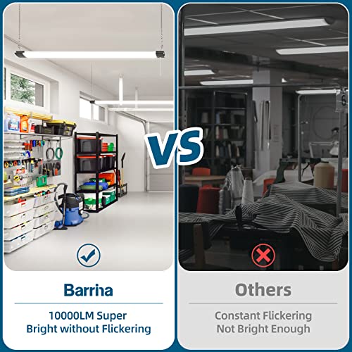 Barrina LED Shop Light for Garage, 10000LM, 84W, 4FT, 5000K Linkable Light Fixture for Workshop, Basement, Hanging or Flush Mount, Heat Dissipation, with Pull Chain Switch, ETL,1 Pack