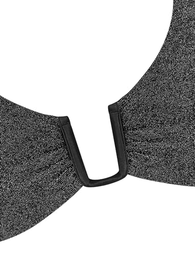 ZAFUL Bikini Set for Women U-Wired Bathing Suits Metallic Glitter Sparkly Lace Up Criss Cross String Bikini Swimswear(S,Black)