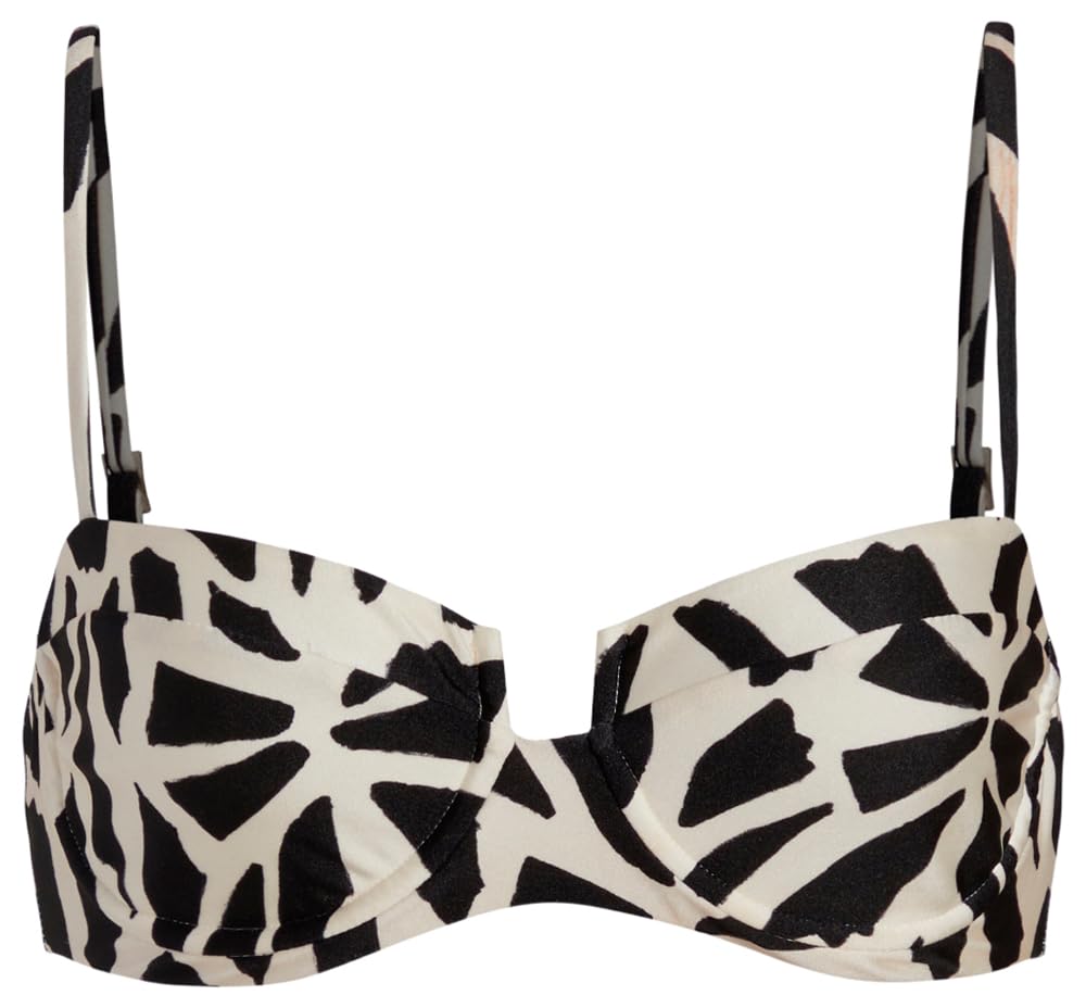 Underwire Bikini Top, S, Black / White