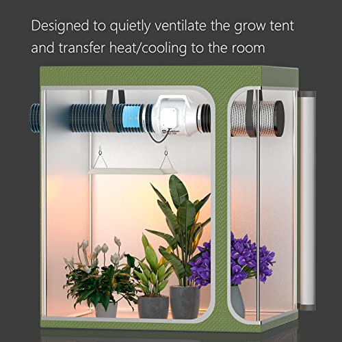 Hon&Guan 3 Inch Duct Fan, High Efficiency Inline Fan Mixed Flow Ventilation System Exhaust Air Fan for Bathroom, Kitchen, Grow Tent, 3D Printer (S Series)