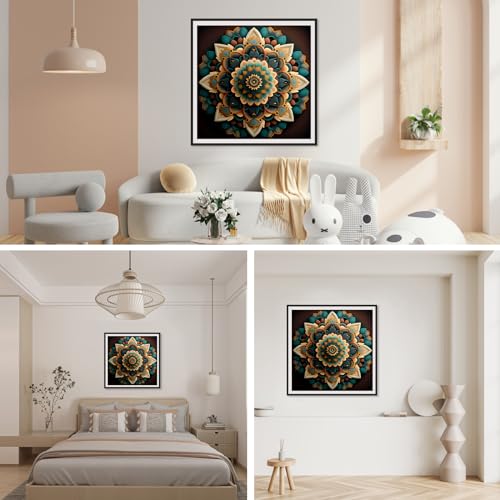 SENQAO Mandala Diamond Painting Kits for Adults, Mandala DIY 5D Diamond Art Kits for Kids Diamond Dots for Adults Clearance Full Drill Crystal Craft Kits for Home Wall Decor 11.8x11.8 inch