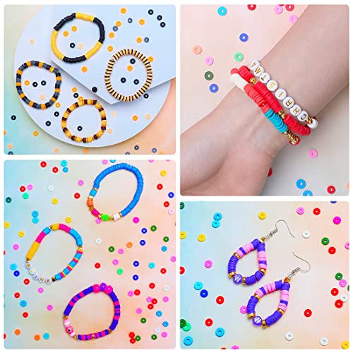 Bundooraking 2000pcs Dark Blue Clay Round Beads (6mm), Clay Beads for Jewelry Making, Bracelets, Necklaces, Small Pack