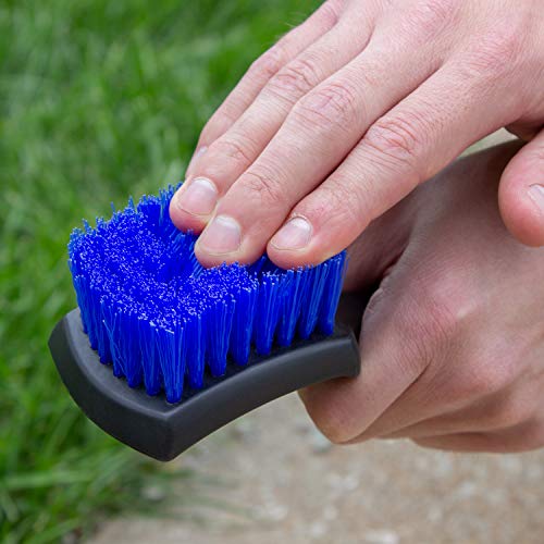 VIKING Carpet Cleaning Brush, Scrub Brush for Floor Mats, Cleaning Brush for Car Interior and Home, Black and Blue, 8.3 inch x 2.5 inch