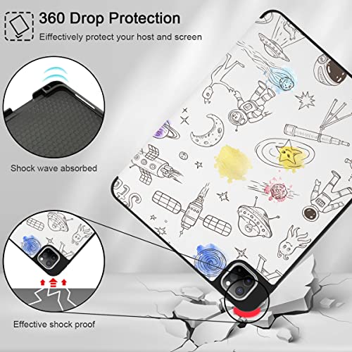 Tuiklol Case for 2021 2020 2018 iPad Pro 11 Gen 1/2/3, Magnetic Smart Case with Soft TPU Back Cover, Trifold Stand, Pencil Holder (Support iPad Pencil 2nd Charging), Auto Wake/Sleep, Marble