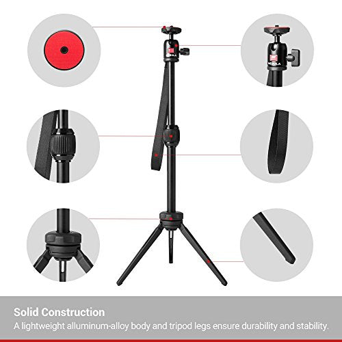 Nebula Anker Adjustable Tripod Stand - Compact, Portable Projector Stand for Capsule Series - Includes Universal Mount and Swivel Ball Head - Aluminum Alloy Tripod Stand
