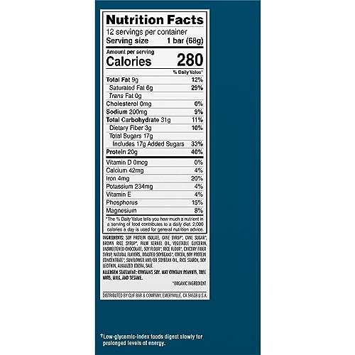 CLIF Builders - Chocolate Mint Flavor - Plant Based Protein Bars - Gluten Free - Non-GMO - Low Glycemic - 20g Protein - 2.4 oz. (12 Pack)