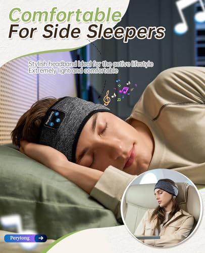 Sleep Headphones - Headband Headphones - Bluetooth Headband Sleeping Headphones for Side Sleeper, Elastic Music Headphone Band Cozy ASMR Wireless Eye Mask Tech Gadgets Gifts for Women Men