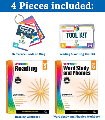 Carson Dellosa 531pc K-2 Literacy Bundle, Kindergarten, 1st Grade, 2nd Grade Phonics Posters, Bulletin Board Sets, Instructional Resources, Dry-Erase Manipulatives, Big Box of Sentence Building Game