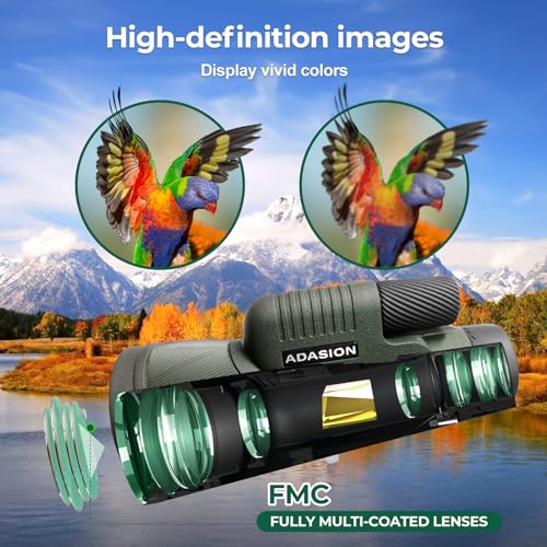 12x56 HD Monocular Telescope High Powered for Adults with Smartphone Adapter, High Powered Monocular Scope with Clear Low Light Vision for Star Watching, Bird Watching, Hiking, Concert