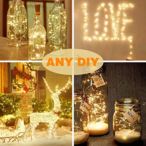 BHCLIGHT Solar String Lights Outdoor, 2-Pack 80FT 200 LED Solar Outdoor Lights, Waterproof Copper Wire 8 Modes Solar Fairy Lights for Garden Patio Tree Christmas Party Wedding Decor(Warm White)