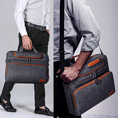 DOMISO 10.1 Inch Multi-Functional Laptop Bag Business Briefcase Waterproof Messenger Shoulder Bag for 10.1"-10.5" Laptops/Tablets/iPad Pro/iPad Air/Lenovo Yoga Book/Asus/Acer, Dark Grey