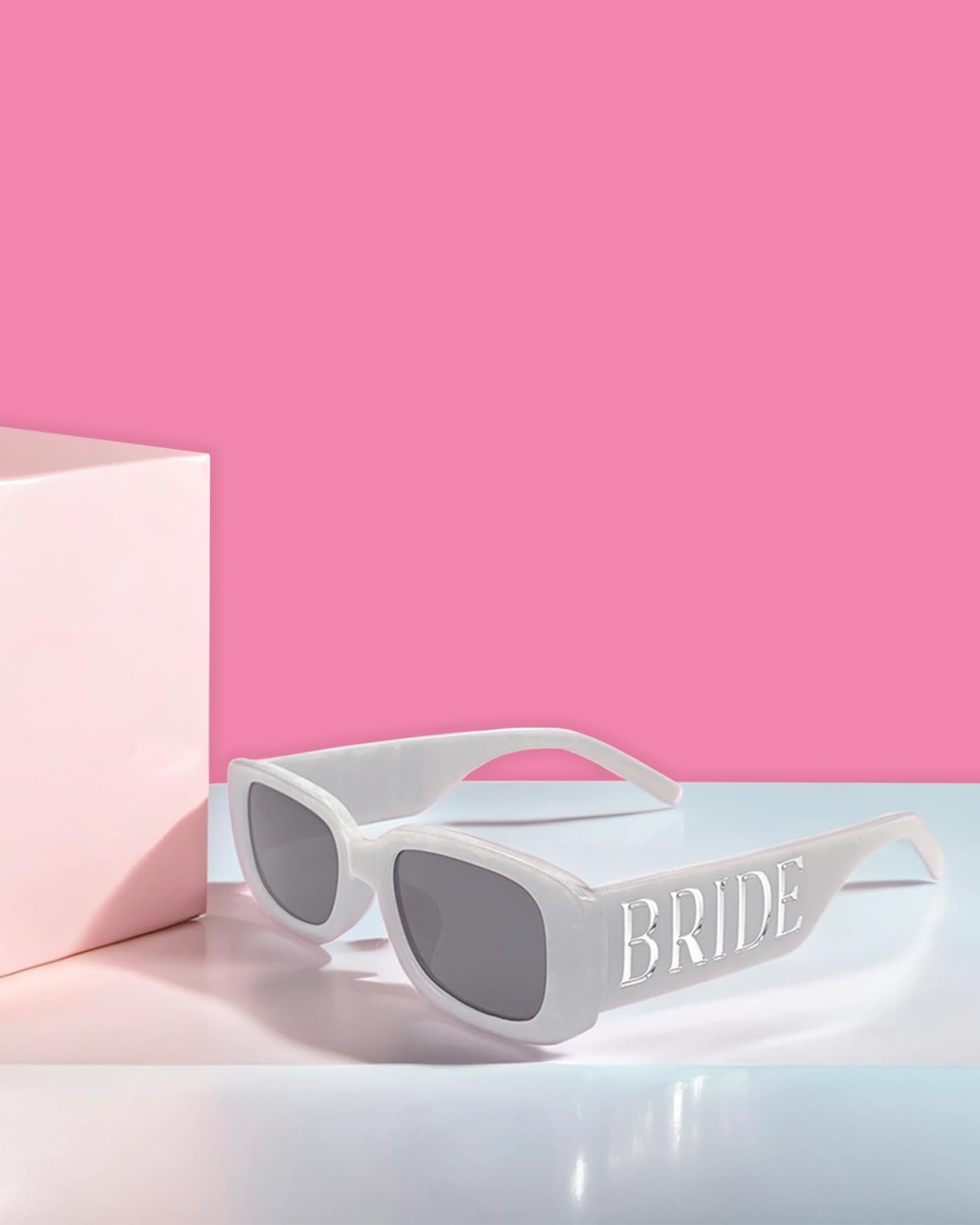 Fibye Bride Sunglasses White + Silver Marble | Bachelorette Sunglasses for Bride, Bridal Shower Accessory, Bachelorette Sunnies for Women, Bach Supplies, Bachelorette party favors, Bride To Be Gift