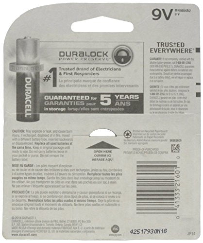 Duracell Coppertop 9V Battery, 4 Count Pack, 9-Volt Battery with Long-lasting Power, All-Purpose Alkaline 9V Battery for Household and Office Devices