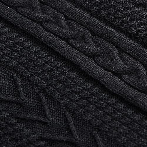Longhui bedding Sage Green Acrylic Cable Knit Sherpa Throw Blanket - Thick, Soft, Big, Cozy Knitted Fleece Blankets for Couch, Sofa, Bed - Large 60 x 80 Inches Coverlet All Season
