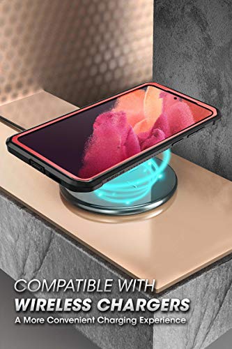 SUPCASE for Samsung Galaxy S21 5G Case with Satnd (Unicorn Beetle Pro), [Built-in Belt Clip] Heavy Duty Shockproof Protective Phone Case Without Built-in Screen Protector for Galaxy S21, Ruddy