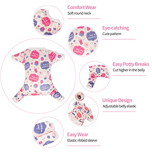 CuteBone Small Dog Pajamas Shirt Stretchy Summer Puppy Pjs Soft Cat Onesies Pet Clothes for Daily Wear DA07S