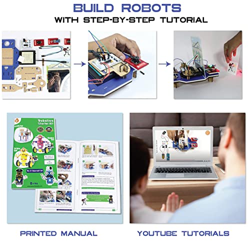ButterflyEdufields 10in1 STEM Robotics Kit for Kids Ages 8-10-12 | DIY Electronics Engineering Sensors Toy | Science Kits for Kids Age 8-10-12 Years Boys and Girls | Best Educational Birthday Gift