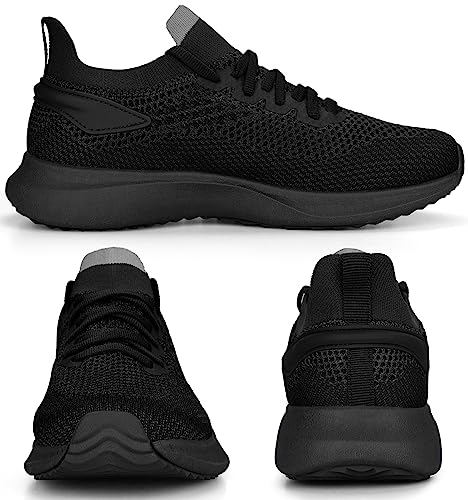 Running Shoes Womens Work Shoes Lightweight Memory Foam Slip On Soft Tennis Casual Walking Athletic All Black Sneakers Size 6.5