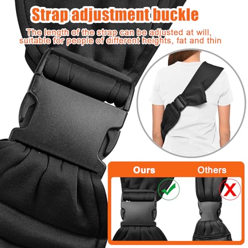 Tomkas Small Dog Sling Carrier - Adjustable Strap & Zip Pocket - for 3-10 lbs Pets(Black)