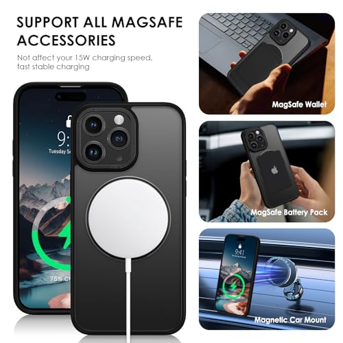 SupVict for Magnetic iPhone 11 Pro Max Case, iPhone 11 Pro Max Phone Case [Compatible with MagSafe] Rotatable Ring Holder Kickstand Shockproof Women Men Girl Boy Drop Protective 11ProMax Cover, Black