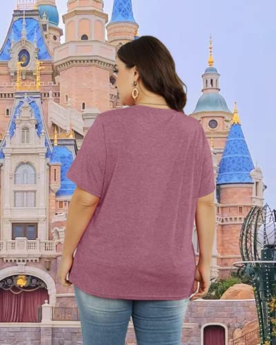 SNYUMEG Plus Size Shirt for Womens Cute Graphic Short Sleeve Casual Holiday Vacation Tee Tops Sky Blue