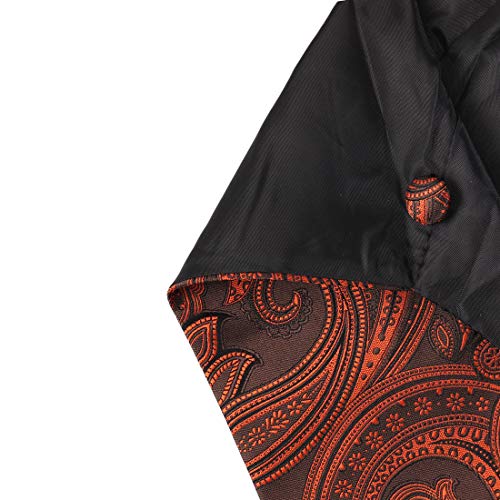 Epoint EGC1B01E-M Black Orange Paisley Mens Jewelry Waistcoat Woven Microfiber Working Day Dad Medium Vest